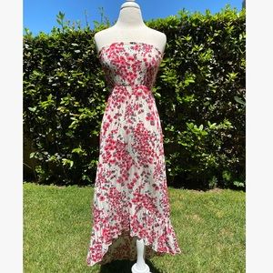 Floral strapless high low dress 🌺